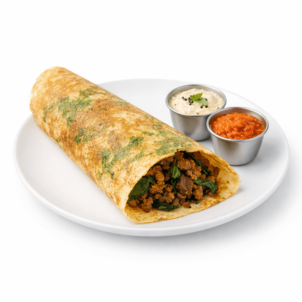 Goat Spinach Dosa
