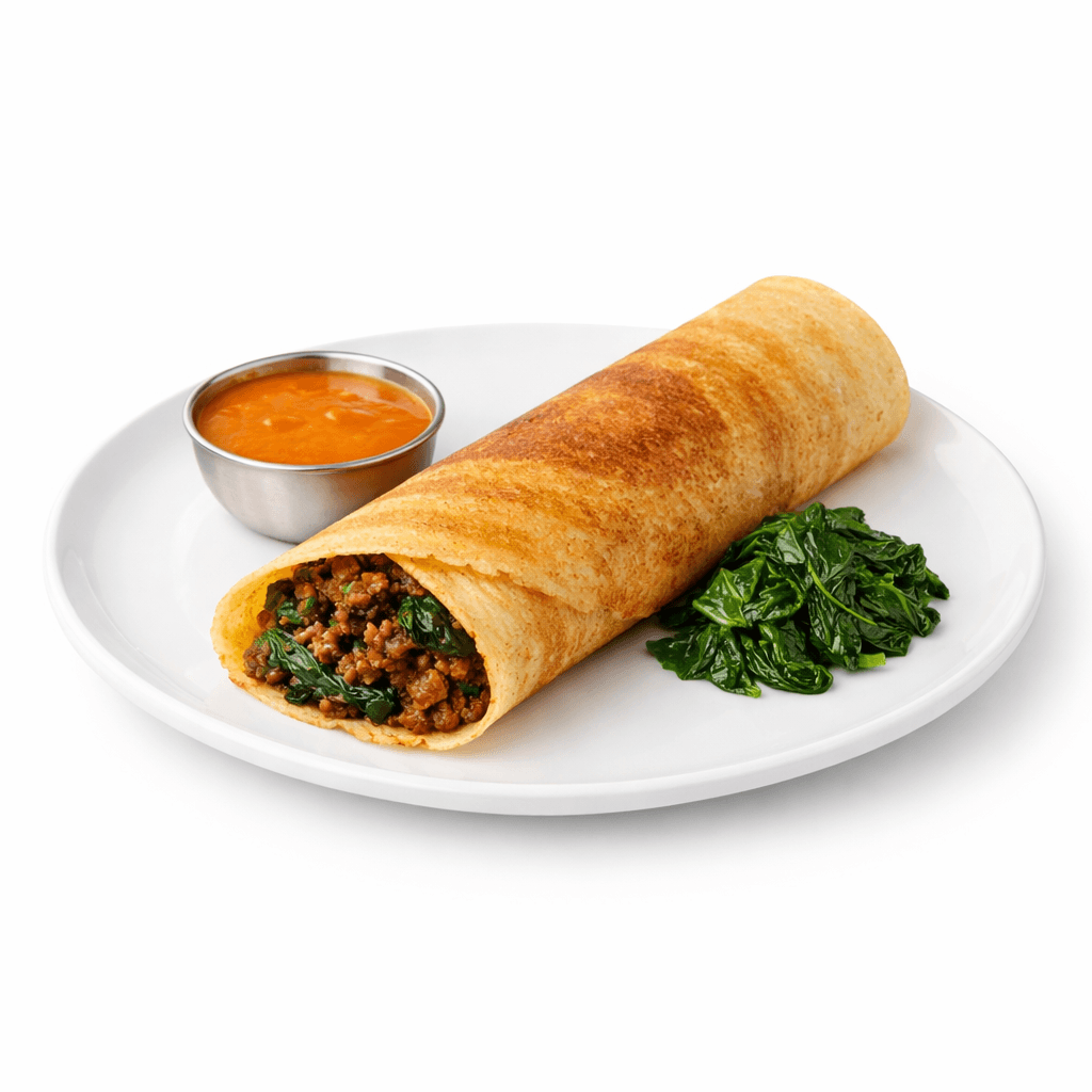 Lamb Spinach Dosa