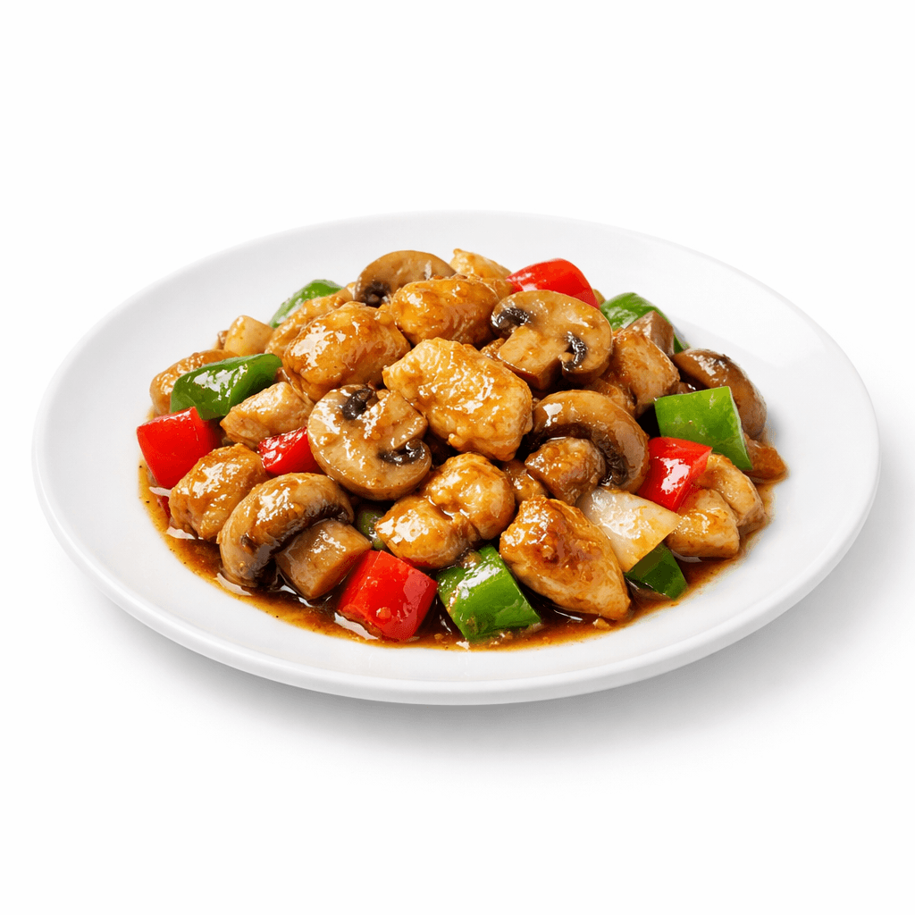 Stir-Fried Chicken with Mushroom Capsicum